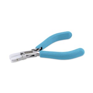Designer Series Nylon Jaw Pliers, Flat Nose, Pacific Blue Vinyl-Free Grips, Stainless Steel, Tip Size 0.32 in x 0.79 in / 8.1 mm x 20.1 mm, 5.25 in / 13.3 cm