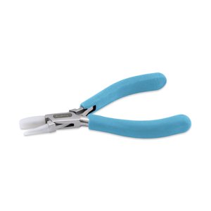Designer Series Nylon Jaw Pliers, Flat/Round Nose, Pacific Blue Vinyl-Free Grips, Stnles Stl, Rnd Taper 0.09 - 0.27in/2.2 -7mm, Flat 0.32 x 0.79in/8.1 x 20.1mm, 5.25in/13.3cm