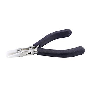Designer Series Nylon Jaw Pliers, Flat/Round Nose, Dark Blue Vinyl-Free Grips, Stnles Stl, Rnd Taper 0.09 - 0.27in/2.2 -7mm, Flat 0.32 x 0.79in/8.1 x 20.1mm, 5.25in/13.3cm