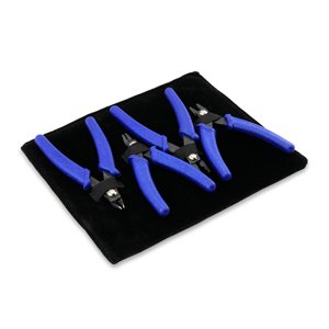 Classic Series Glimmer Pliers Kit, Blue Speckle Vinyl-Free Grips, STANDARD Crimper, MICRO Crimper, MIGHTY Crimper, Nipper Tool, 5.25 in / 13.3 cm each, 4 pc with Tray