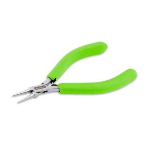 Designer Series Slim Round Nose Pliers, Lime Green Vinyl-Free Grips, Stainless Steel, Box Joint, Double Leaf Springs, 5.75 in / 14.6 cm
