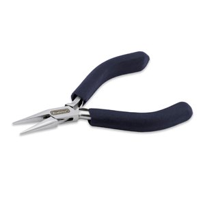 Designer Series Chain Nose Pliers, Dark Blue Vinyl-Free Grips, Stainless Steel, Box Joint, Double Leaf Springs, 4.75 in / 12 cm