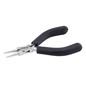 Designer Series Round Nose Pliers, Dark Blue Vinyl-Free Grips, Stainless Steel, Box Joint, Double Leaf Springs, 4.75 in / 12 cm