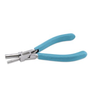 Designer Series Bail Making Pliers, Pacific Blue Vinyl-Free Grips, Stainless Steel, Lap Joint, Double Leaf Springs, 5 mm & 8 mm / 0.20 in & 0.33 in Tips, 6.25 in / 15.9 cm