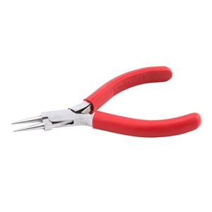 Econo Series Round Nose Pliers, Red Vinyl-Free Grips, Steel Box Joint, Double Leaf Springs, 5 in / 12.7 cm