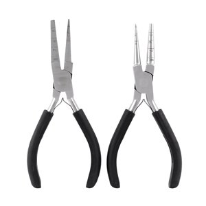 Looping Pliers Round & Square, Marked 2 mm, 3 mm, 4 mm, 5 mm, 6 mm, 7 mm, 8 mm / .079 in, .118 in, .157 in, .197 in, .236 in, .276 in, .315 in - 6.3 in / 16.1 cm, 2 pc