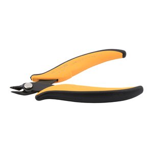 Professional Series Italian Semi-Flush Cutter, Yellow & Black Vinyl-Free Grips, Induction Treated for Cutting 316L Stainless, Single Leaf Spring, Rivet Joint, 5.5 in / 14 cm