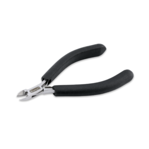 Designer Series Slim Semi-Flush Cutter, Black Vinyl-Free Grips, Stainless Steel, Box Joint, Double Leaf Springs, 5.75 in / 14.6 cm