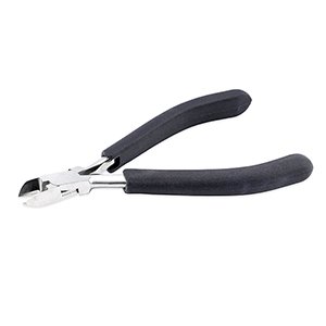 Professional Series Tungsten Carbide Jaw Hard Wire Semi-Flush Cutter, Dark Blue Vinyl-Free Grips, Stainless Steel, cuts all diameters of Memory Wire, 5.75 in / 14.6 cm