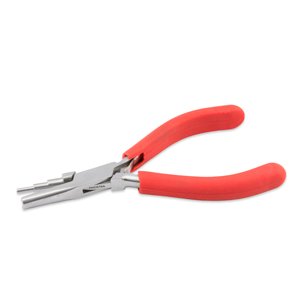 Designer Series Wire Looping Pliers, Red Vinyl-Free Grips, Stainless Steel Box Joint, Loop Sizes: 0.11 in, .017 in, .023 in / 2.8 mm, 4.4 mm, 5.8 mm, 5.75 in / 14.6 cm