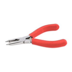 Designer Series Combo Pliers 4-in-1, Red Vinyl-Free Grips, Stainless Steel, Cutter, Short Round Nose Tip, Jump Ring Closing Grooves, Center Flat Nose, 4.75 in / 12 cm
