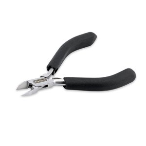 Designer Series Semi-Flush Cutter, Black Vinyl-Free Grips, Stainless Steel, Box Joint, Double Leaf Springs, 4.75 in / 12 cm