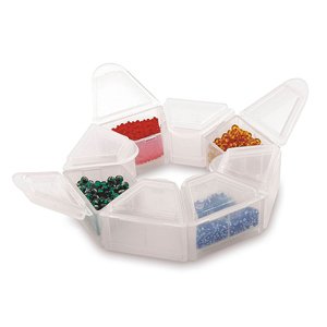 Storage Ring, 8 Slide-Together Containers, Positive Locking Caps, Stackable, 1 x 4 in / 2.54 x 10.16 cm, Beads Not Included