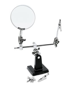 Third Hand with 2.5 in Glass Magnifier, Two Omni-Directional Ball-Joint Clips, Wing-Nut Adjust