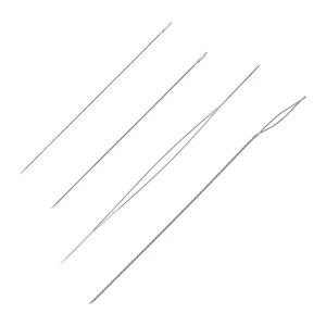 Beading Needle Variety Pack, Hard Needles #10 /0.46 mm, 50.8 mm / 2 in, and #12 0.42 mm, 50.8 mm / 2 in, Big Eye 57.15 mm / 2.25 in, Collapsible Eye 63.5 mm / 2.5 in, 4 pc